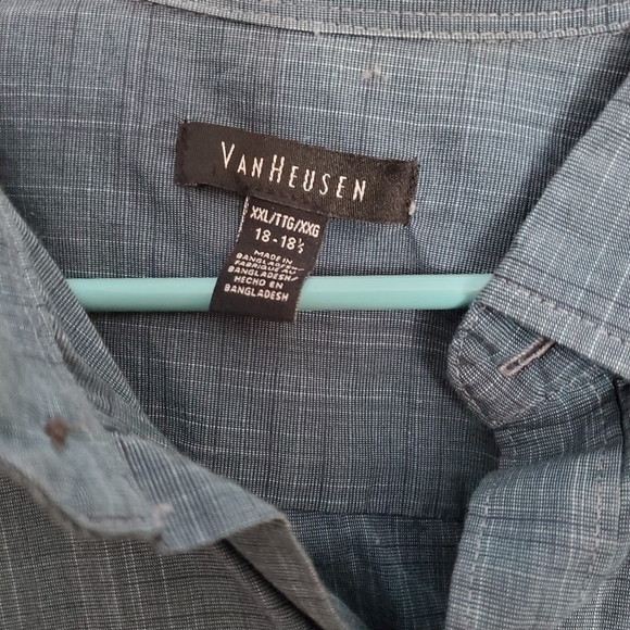 Gorgeous blue van heusen mens button down size 18-18 1/2 - Picture 4 of 5